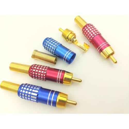100 pcs high quality Gold RCA Male Plug Solder Audio Video Adapter Connectors New