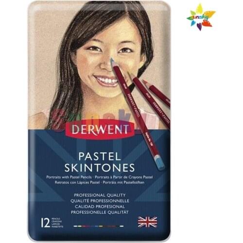 12 color Britain Derwent Skin Pastel pencil Crayons De Couleur Professtional artist pastel skin tones Scholar Color art Pencil