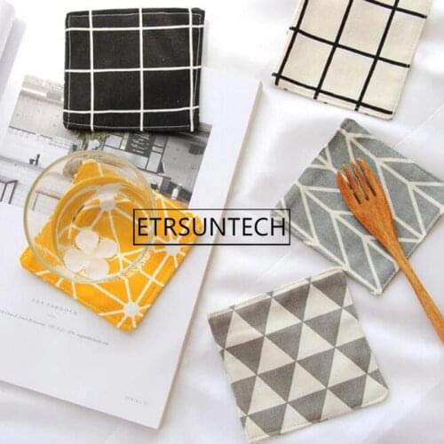 200pcs 10x10cm Creative Modern Nordic Style Mats Pads Table Mat Cloth Tableware Pad Dinner Decor Coffee Tea Cup Mug Pads