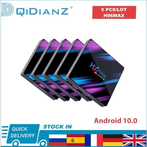 5 PCS lot Android 10 H96 MAX 4K Smart TV BOX 1080P Quad Core H96MAX TV BOX RK3318 2,4G Wireless WIFI media player