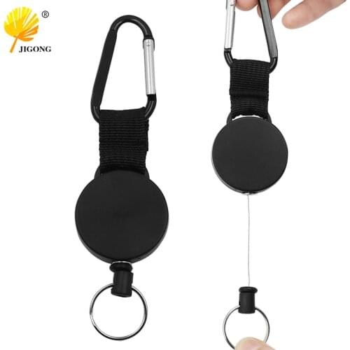 60cm camping rope telescopic anti-theft keychain tactical keychain outdoor keyring return retractable keychain