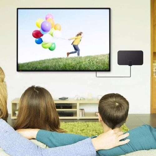 1PC Antenna HD TV DTV Box Digital TV Antenna Home TV Signal Receiver 200 Miles Booster Active Indoor Aerial HD Flat Design