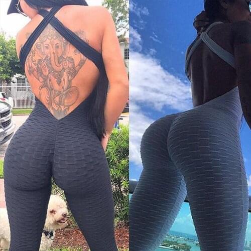 One Piece Yoga Pants Backless Sport Leggings Gym Fitness Clothes Colorful Sport Suit Women Yoga Set Push up Sport Wear Female