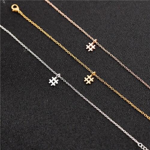 1 Hashtag letter Initial Sign pendant chain Necklace Trendy alphabet Symbol # Necklace for Women Ladie lucky gift jewelry