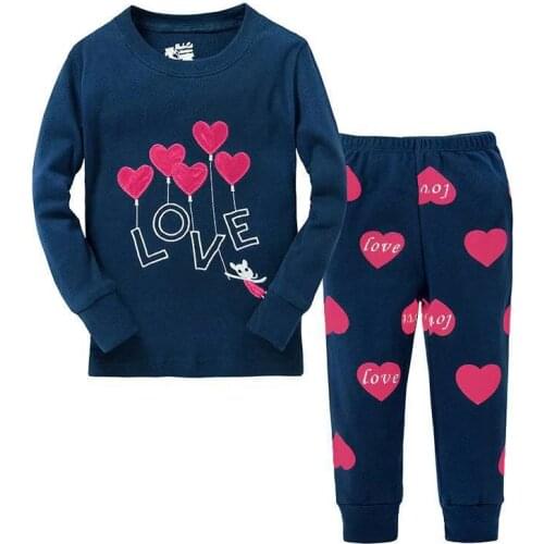Children Cartoon Sleepwear Girls Boys Hot Sell Pyjamas Kids Cotton Casual Long Sleeve Pajama Boy Animal Cute Pajamas