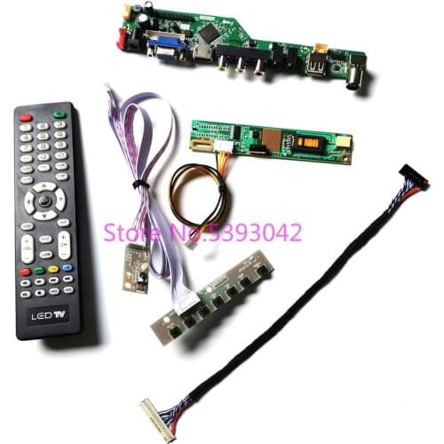 For LP154WX5 (TL)(A1)/(TL)(B1)/(TL)(C1) 1CCFL LVDS 30-Pin signal analog USB+VGA+AV TV Remote 1280*800 LCD control board kit