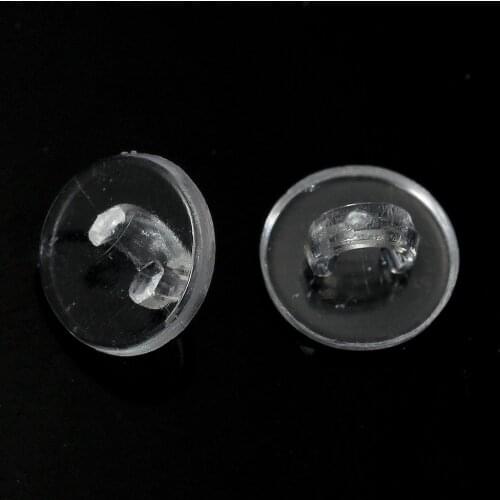 DoreenBeads Plastic Sewing Shank Buttons Round Clear Transparent 10mm( 3/8") Dia, 200 PCs