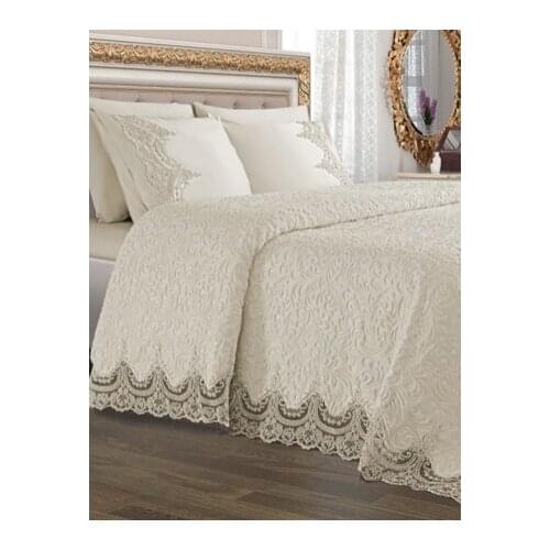DowryWorld-French Guipure Dowry Blanket Set Arus Cream