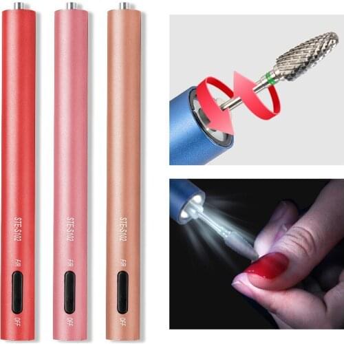 Electric USB Portable Nail Drill Bit Manicure Polishing Pen Beauty Tool Rechargeable Wireless Shape Art Mini Makeup Machine