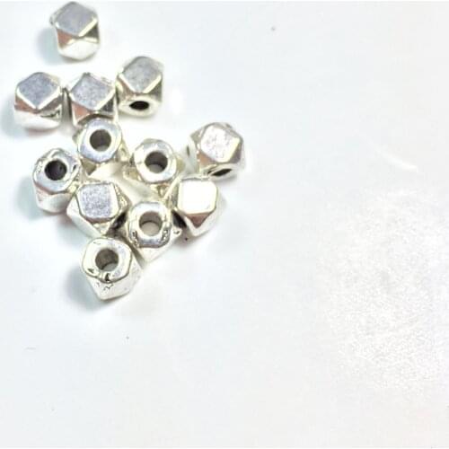 Eruifa 50pcs 6mm small Faceted Spacer Beads necklace,earring bracelet jewelry DIY handmade Burnished silver