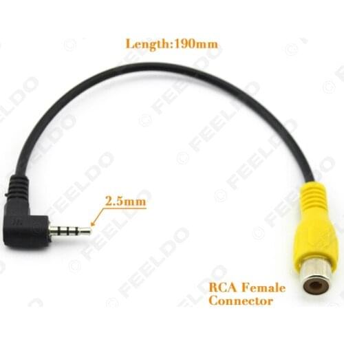 FEELDO 2.5mm Adaptor 190mm Length TRS Plug to RCA Female Adaptor for GPS Video Input#1488