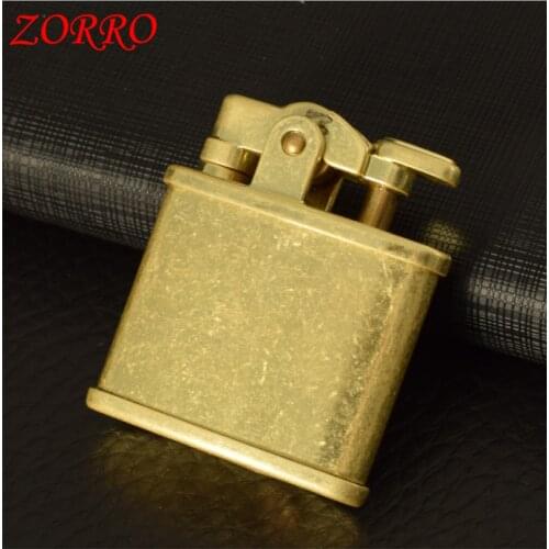 Zorro Kerosene Lighter.Press Ignition Bronze Drawing Retro Creative Vintage Grinding Wheel Machine
