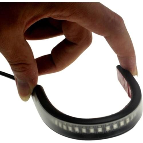 Flexible 12V 48 LED Motorcycle Strip Light Flexible Stop brake Light Auto Turn Signal Brake Tail Strip Waterproof Lamp