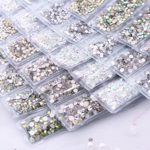 288PCS SS4-SS12 6 bags Round Crystal K9 Glass Rhinestones Pointback stones for Diy Craft Christmas Clothing Nail Art Decoration