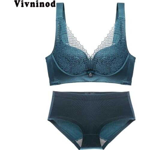 Wireless Sexy Lingerie Bra Set Wide Straps Women Thin Cup Bras Set Push Up Lace Hollow Bralette Underwear Set Small Size Bra Set