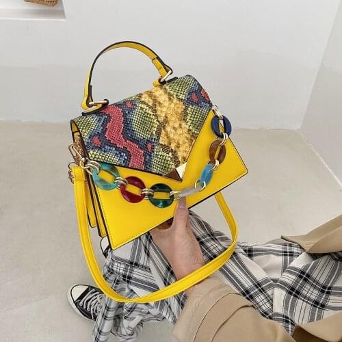 Crocodile pattern Chain Brand Designer PU Leather Crossbody Bags For Women 2021 Fashion Shoulder Bag Lady Luxury Small Handbags