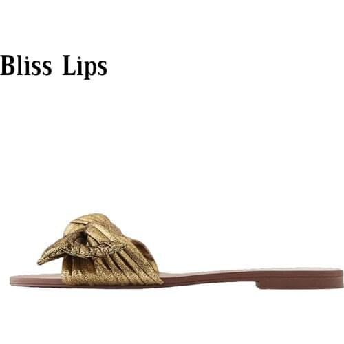 Summer Outdoor Slippers Fashion Bow Flat Shoes Casual Shoes Open Toe Beach Shoes Womens Shoes