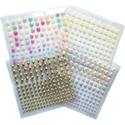 Fashion Tattoo Diamond Makeup Eyeliner Eyeshadow Eyes Makeup Face Pearls stickers Imitation Pearls Acrylic Self Adhesive
