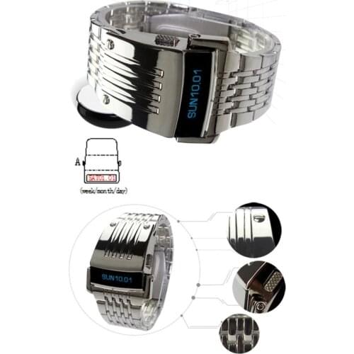 2021 Wrist Watch LED Automatic Energy Saving Mode Stainless Steel Digital Calendar Sport Watch Men Sport Bracelet Clock Watches