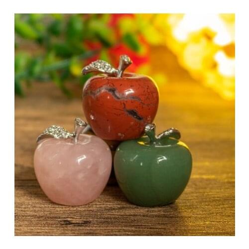 Natural Colorful Crystal Quartz Apple Home Decoration Accessories Modern DIY Gift