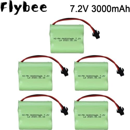 1-10pcs 7.2v 3000mah NiMH Battery For Rc toys Car Tanks Trains Robot Boat Gun Ni-MH AA 7.2 v 3000 mah Rechargeable Battery