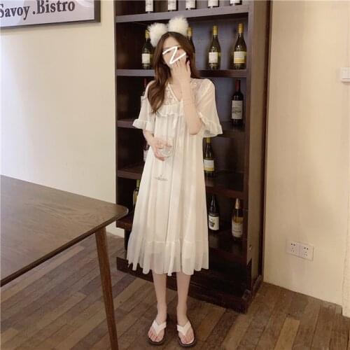 2021 Summer New Nightdress Womens Large Size Modal Lady Nightgown & Sleepstirts Thin Home Wear Female Sleepwear Lingerie Dress