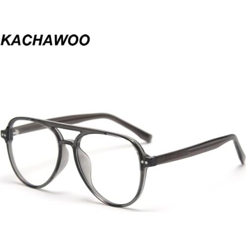 Kachawoo big frame glasses female blue light blocking optical glasses frame male accessories retro style black grey transparent
