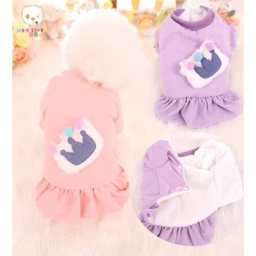 Pet Clothes For Dogs Yorkshire Chihuahua Dog Clothes Dress Cat Coat Autumn And Winter Jacket Dog Dress Warm Skirt