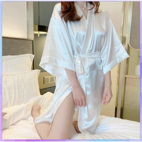 Solid Wedding Bride Bridesmaid Robe Dressing Gown Sexy Women Bathrobe Nightgown Short Sleepwear Casual Half Sleeve Kimono Robes