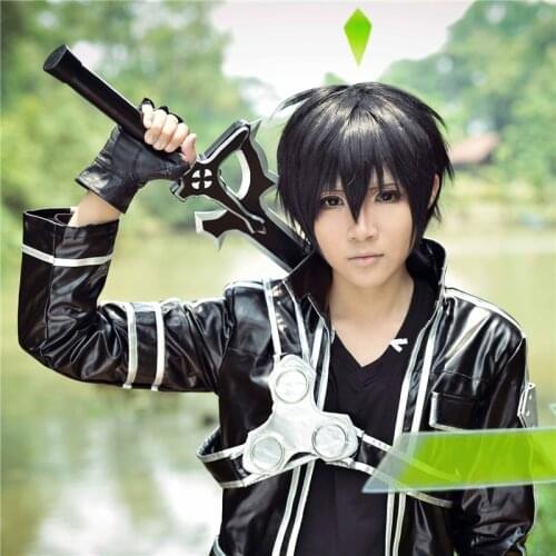 Sword Art Online Kirigaya Kazuto wig Cosplay Costume SAO Kirito Men Women Short Black Synthetic Hair Party Role Play wigs