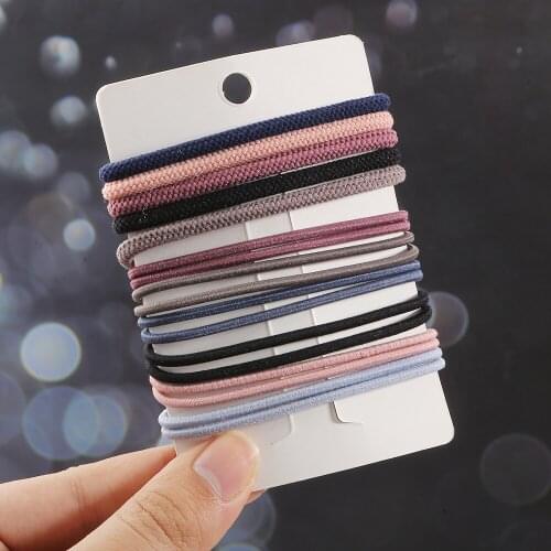 10Pcs/Lot New High Elastic Basic Rubber Bands Simple Hairband Girls Headwear Solid Color Headband Fashion Women Hair Accessories