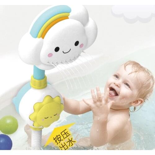 Suckers Folding Faucet Children Bath Toys Cute Spray Shower Kids Gift Baby Bath Toys Cloud Bathtub Showers Bathing Spouts