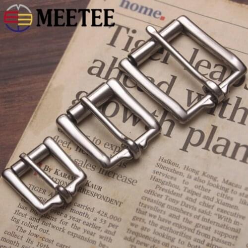 Meetee 1pc/2pcs 17/20/26/34/38mm Stainless Steel Belt Buckle Head Bag Strap Adjust Pin Buckles DIY Luggage Hardware Accessories