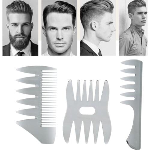 3 Models Portable Round Comb Teeth Beard Comb Moustache Shaping Comb Haar Verven Snijden Haarkleuring Borstel Hairstyling Tool