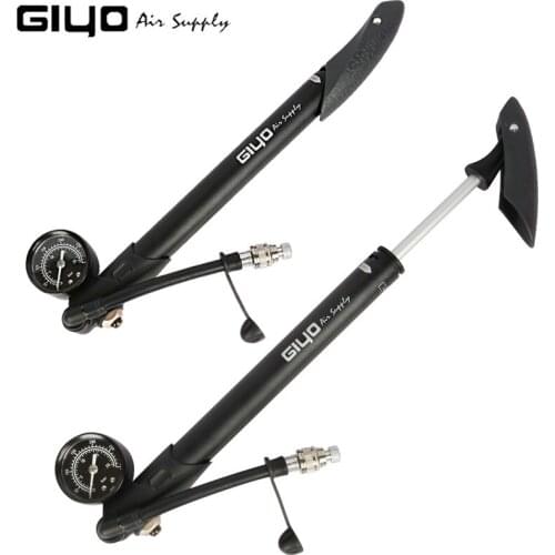 Giyo GS-41P 300psi Bicycle Tire Pump Presta Schrader Bleeder MTB Fixed Gauge Tyre Inflator Road Bike Cycling T Handle Fork Pump
