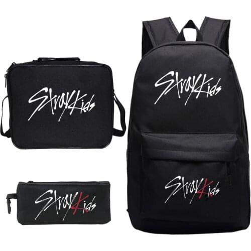 Stray Kids Printing Students School Backpacks Bags Travel Backpack Laptop Bagpack with Crossbody Bag Pen Bags 3pcs/set Sac A Dos