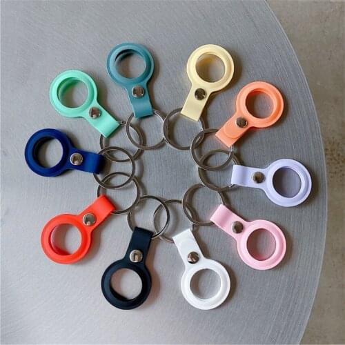 Silicone Protective Sleeve Cover For Apple Airtag Locator Tracker Anti-lost Device Hangable Keychain Portection Case