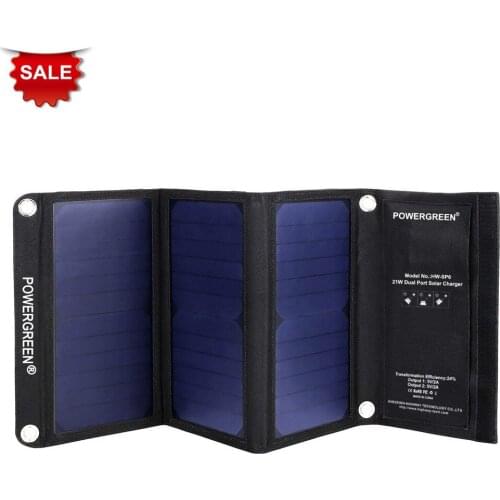 PowerGreen 21W Dual USB Solar Charger Panel for Different Devices