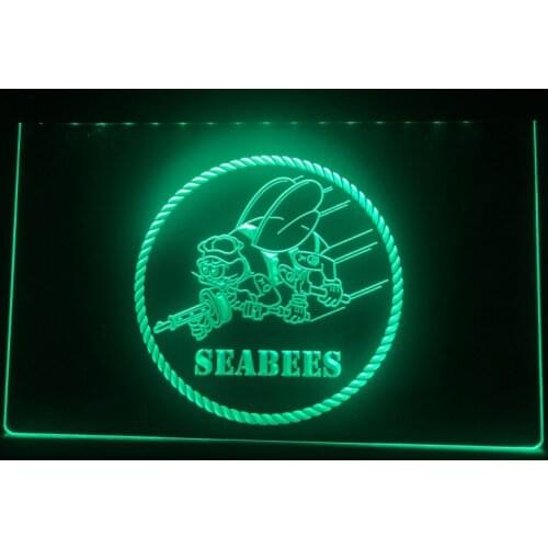 F041 Us Navy Seabees Led Neon Light Sign