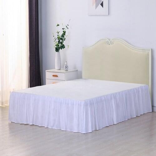 2021 Twin/Full/Queen/King Size Bed Skirt Home Hotel Bed Bed Skirt with Surface Bedsheet Bed Cover Bedding Protector Solid Color