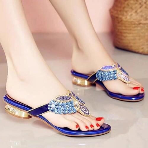 Size 33-41 Diamond Sandals Womens New Roman Style Clip Foot Flip Flops Fashion Sexy Antiskid Beach Shoes Women