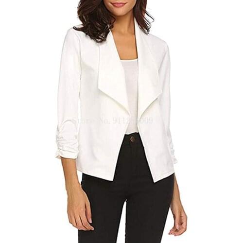 Women Blazer Fashion Spring Summer Business Formal Blazers Lady Office Casual Suit Solid Jackets Coat Long-sleeved Slim Blazer