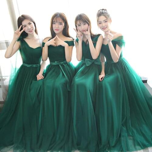 Beauty-Emily Lace Bridesmaid Dresses 2020 Long for Women Vestidos Para Festa Sleeveless Lace up Wedding Party Girl Prom Dress
