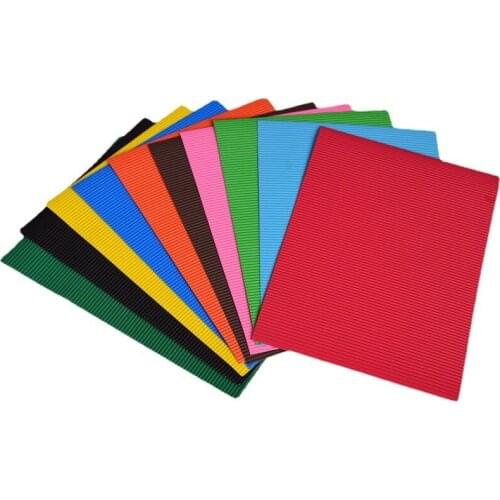 10PCS A4 color corrugated paper 10colors manual DIY art paper children origami corrugated paper