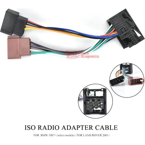 12-103 ISO Radio Adapter for BMW 1987+ (select models)/for LAND ROVER 2001+ Wiring Harness Connector Lead Loom Cable Plug