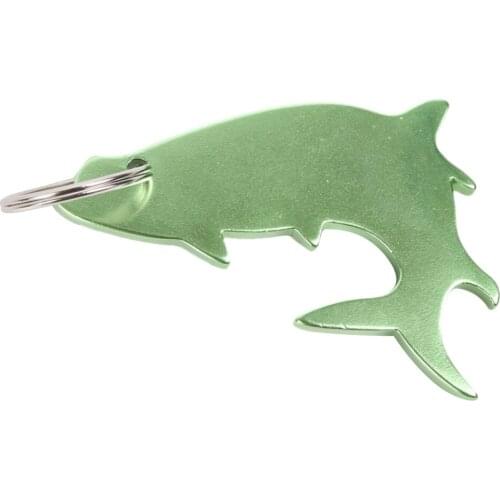 2Pcs Fish Shape Bottle Opener Stainless Steel Keychain Tarpon/Trout Shape