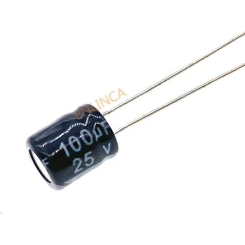 20pcs/lot 25V 100UF Aluminum Electrolytic Capacitor Size 6*7 100UF25V 20