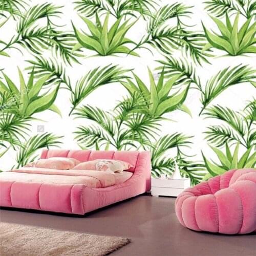 Custom 3D murals,Tropical Leaves Print Wallpaper,hotel room restaurant living room bedroom TV wall kitchen wallpaper