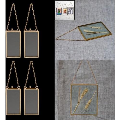 4pcs Double Side Hanging Frame Specimen Artwork Leaf Flower Plant Display