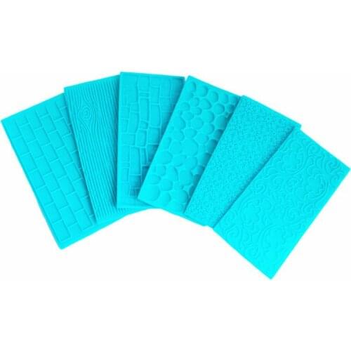 6pcs/set Silicone Impression Mat Fondant Cake Mold Sugarcraft Chocolate Decor Silicone Impression Mat
